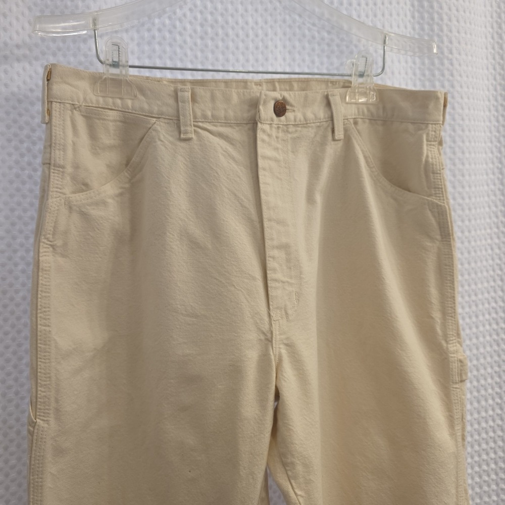 Big Ben by Wrangler Pants Mens 36/30 White Carpenter Painter Hammer Loop Jeans - Picture 3 of 9